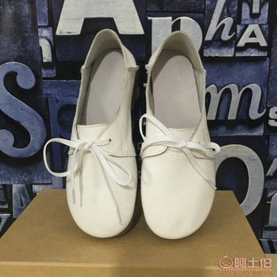 舒適與潮流并存 2016真皮系帶平底女單鞋，小白鞋森女風的完美演繹